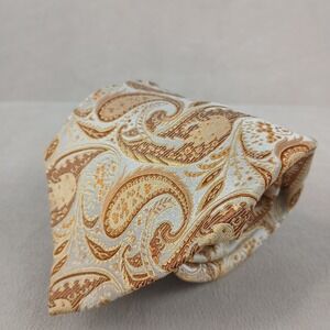 Le Ferre Italy 3.75x59 Mens Silk Tie Beige Paisley